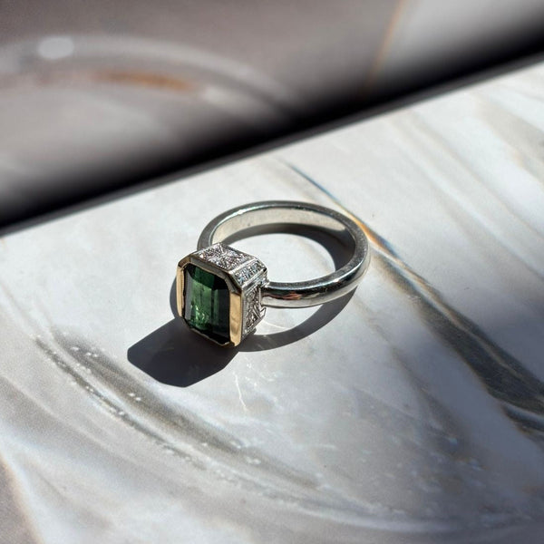 ANILLO SILVESTRI TURMALINA VERDE