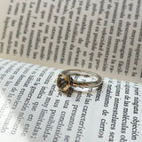 ANILLO CELLINI PLATA CON ORO Y CRISTAL