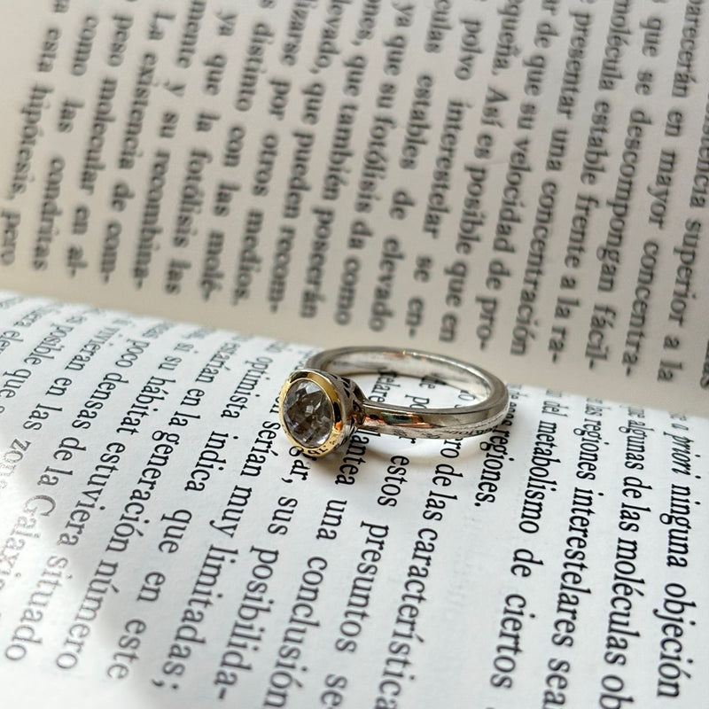 ANILLO CELLINI PLATA CON ORO Y CRISTAL