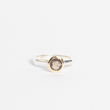 ANILLO CELLINI PLATA CON ORO Y TOPACIO FUMÉ