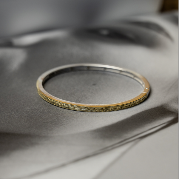 ESCLAVA ESPIGA PLATA CON ORO