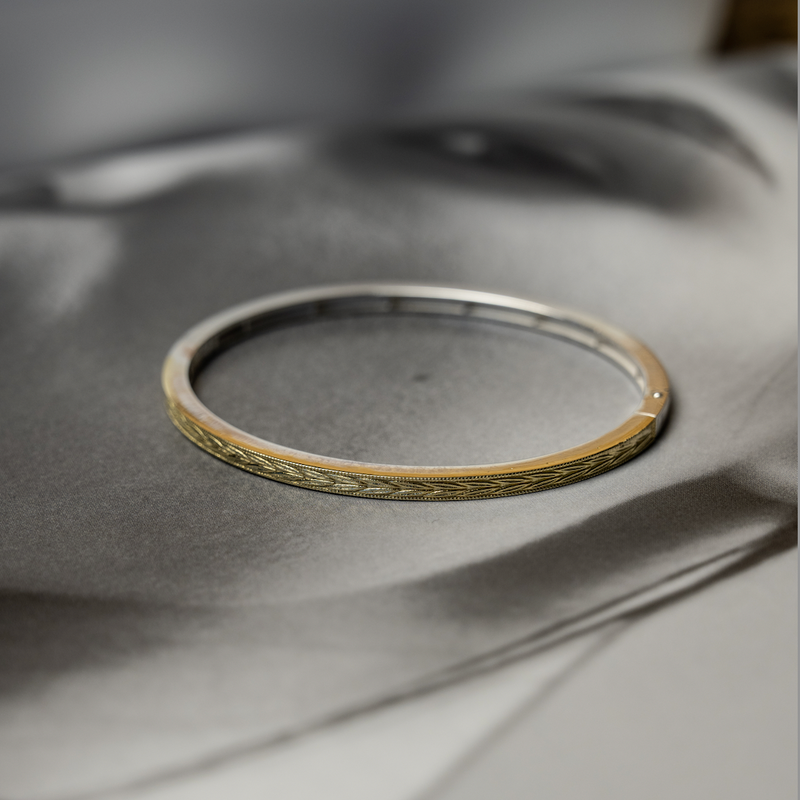 ESCLAVA ESPIGA PLATA CON ORO