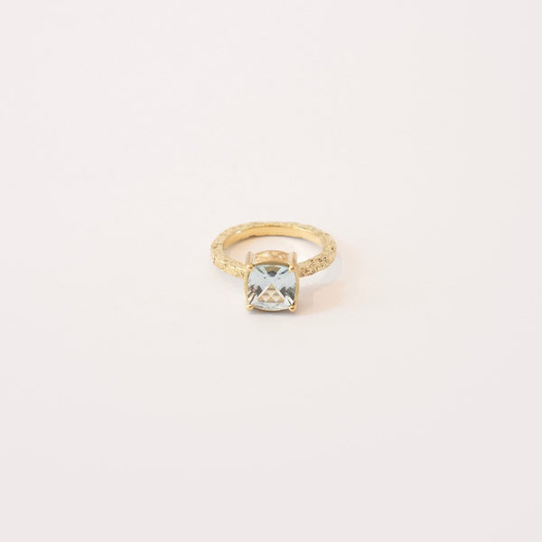 ANILLO NICOLETTA AGUA MARINA CUADRADA