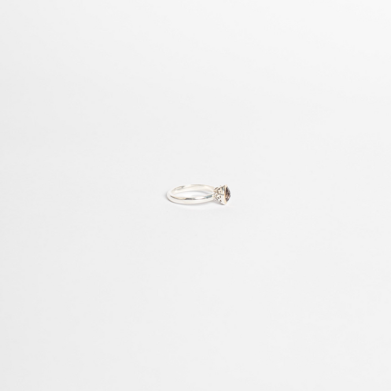 ANILLO CELLINI PLATA CON ORO Y TOPACIO FUMÉ