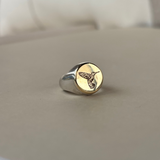 ANILLO DE SELLO PLATA CON ORO
