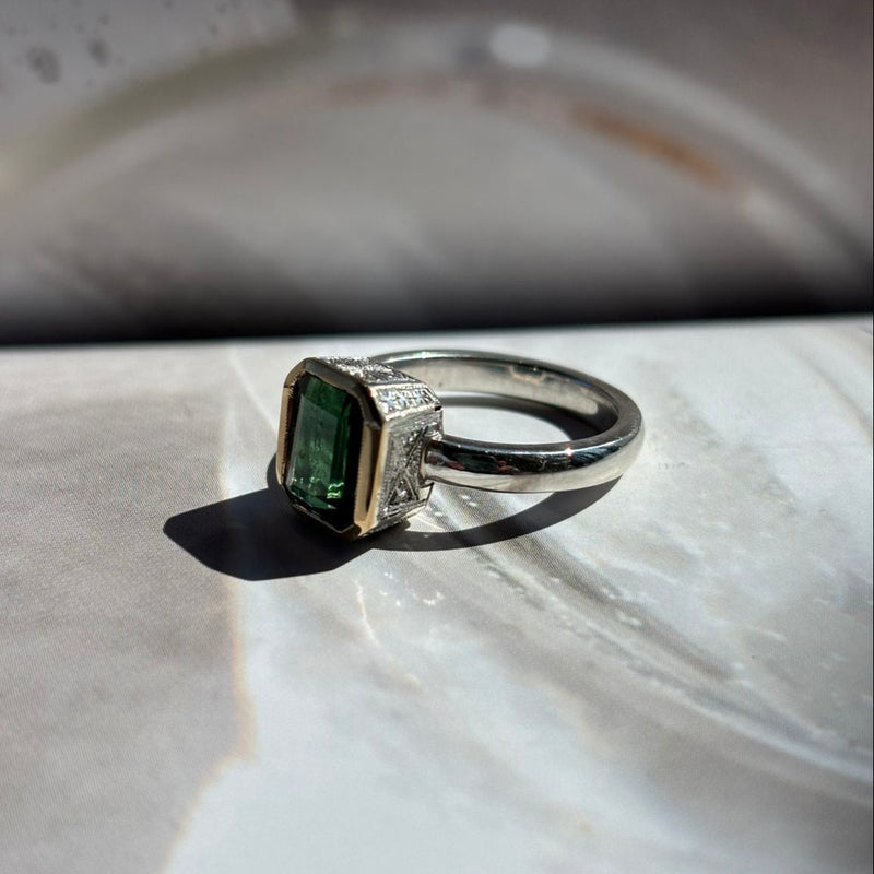 ANILLO SILVESTRI TURMALINA VERDE