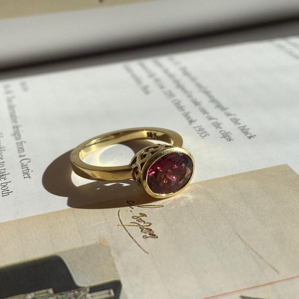 ANILLO GIOLINO TURMALINA ROSADA