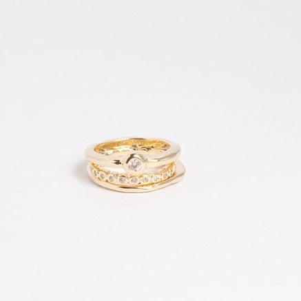 ANILLO MAZA ENCHAPADO EN ORO BRILLO